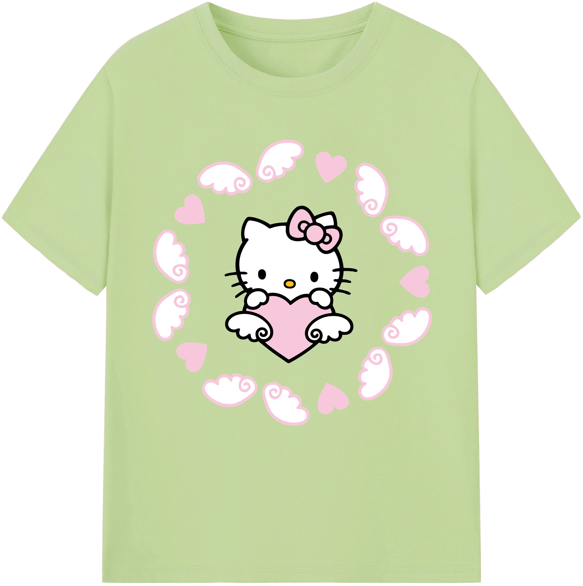 （画像用） Hello Kitty ハローキティ 綿100％半袖Tシャツ（フロントプリント）